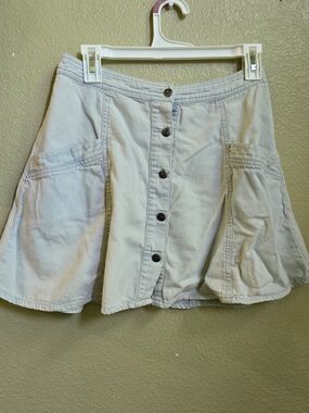 Vintage Free People light blue denim skirt with Metal Buttons Down Front